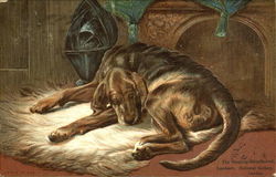 The Sleeping Bloodhound Landseer, National Gallery Postcard