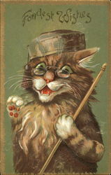 Fondest Wishes Cats Postcard Postcard