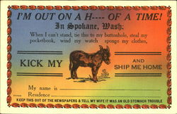 I'm Out On A Hell Of A Time! Postcard