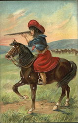 Cowgirl Shooting Postcard
