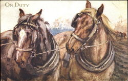 On Duty Horses Postcard Postcard