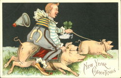New Year Greetings Postcard