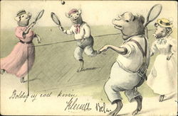 Tennis Game Postcard