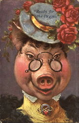 Ready For The Pi(g)nic Pigs Postcard Postcard