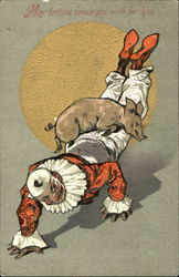 May Fortune Favour You With Her Best Pigs Postcard Postcard