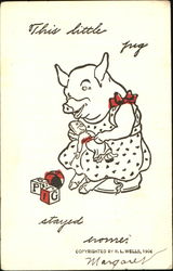 This Little Pig Stayed Homes Postcard