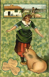 Erin Go Bragh Pigs Postcard Postcard