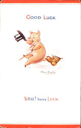 Good Luck Pigs Postcard Postcard