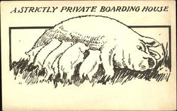 A Strictly Private Boarding House Postcard