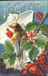 A Merry Christmas Birds Postcard Postcard
