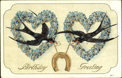 Birthday Greeting Birds Postcard Postcard