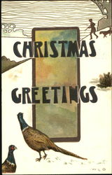 Christmas Greetings Birds Postcard Postcard