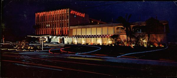 Night Scene Of The Beautiful Attache Motel Hollywood Beach Florida
