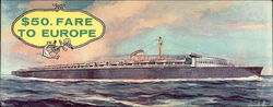 $50 Fare To Europe - Hotel Dixie Large Format Postcard