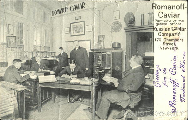 Romanoff Caviar, 170 Chambers St. New York Advertising