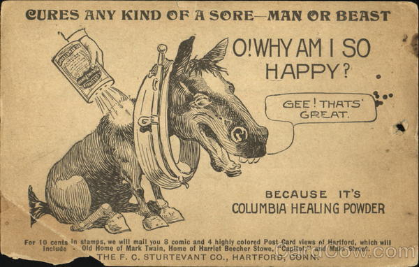 Columbia Healing Powder Advertising