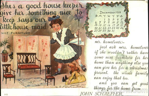 December 1908 Calendars