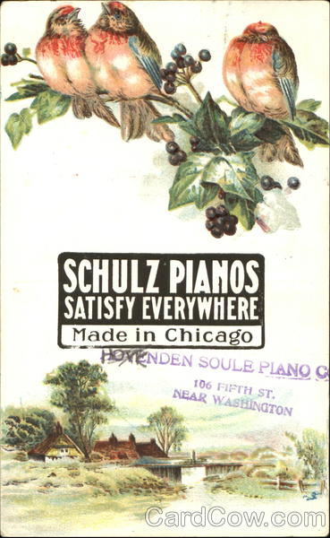 Schulz Pianos Chicago Illinois Advertising