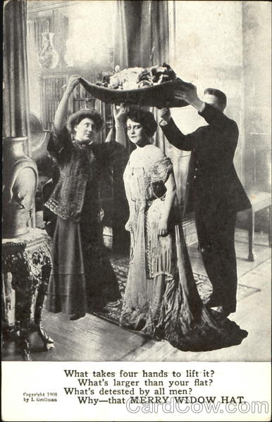 Merry Widow Hat Advertising