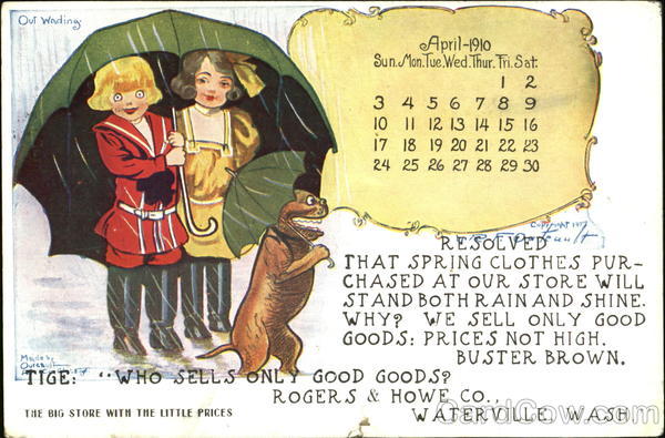 April 1910 R. F. Outcault Calendars
