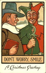 Don't Worry, Smile A Christmas Greeting Postcard