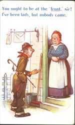 You Ought To Be At The Front Sir! I've Been Lady But Nobody Came Hobos Postcard Postcard