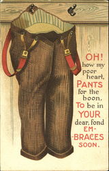 Oh! How My Poor Heart, Pants For The Boon, To Be In Your Dear, Fond Embraces Soon Postcard