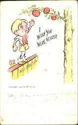 I Wish You Were Nearer Romance & Love Postcard Postcard