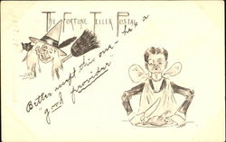 The Fortune Teller Postal - Witch Halloween Postcard Postcard