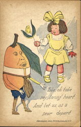 Take, Oh Take My Loving Heart And Let Us, As A Pear Depart Fantasy Postcard Postcard