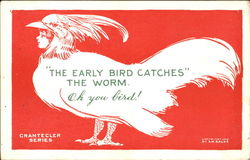 The Early Bird Catches The Worm. Oh You Bird! Postcard