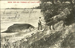 Landing A Submarine Galt, ON Exaggeration Postcard Postcard