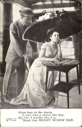 Alone Her On The Piazza Postcard