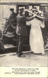 Merry Widow Hat Postcard