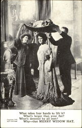 Merry Widow Hat Postcard