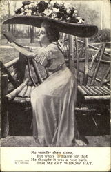 Merry Widow Hat Postcard