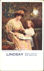 The Lindsay Girl Gas Lights Postcard