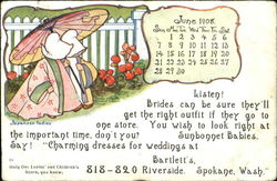 Japanese Ladies June 1908 Calendars Postcard Postcard