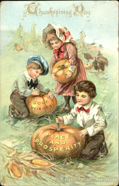 Children Carving Pumpkins