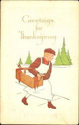 Greetings For Thanksgiving Postcard