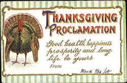 Thanksgiving Proclamation Postcard