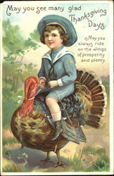 May You See Many Glad Thanksgiving Days Postcard