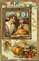 A Happy Thanksgiving Day Postcard