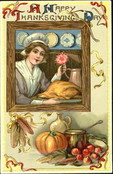 A Happy Thanksgiving Day Postcard