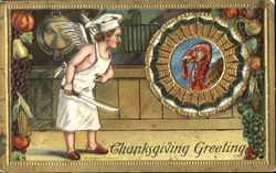 Thanksgiving Greeting Men Postcard Postcard