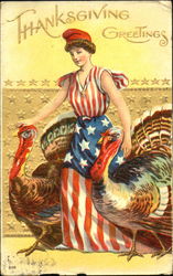 Thanksgiving Greetings Patriotic Postcard Postcard