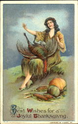 Best Wishes For A Joyful Thanksgiving Postcard