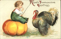 Hearty Thanksgiving Greetings Postcard