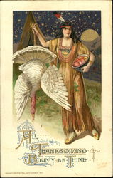 All Thanksgiving Bounty Be Thine Indians Postcard Postcard