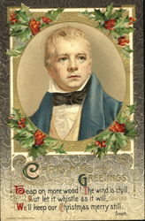 Christmas Greetings - Charles Dickens Postcard Postcard